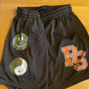 PacSun Black Shorts with Graphic Patches